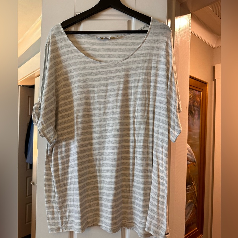 Calvin Klein short sleeve tee with peek-a-boo sleeves